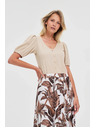 Moodo Damen-T-Shirt Moodo – hellbeige