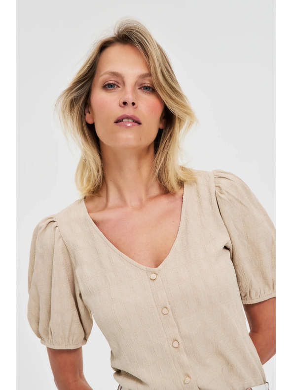 Moodo Damen-T-Shirt Moodo – hellbeige