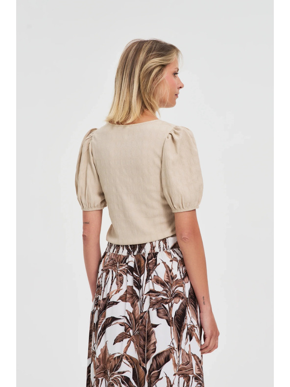 Moodo Damen-T-Shirt Moodo – hellbeige