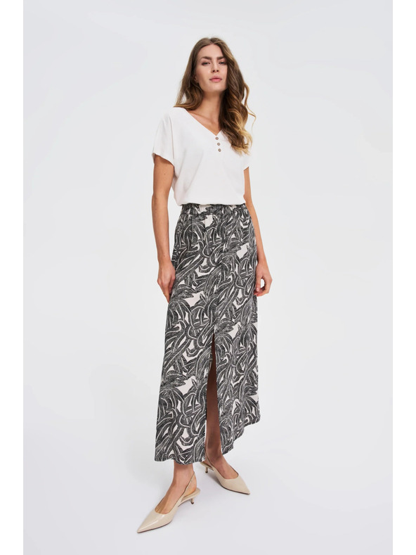 Moodo Weiße Bluse mit Zierknöpfen