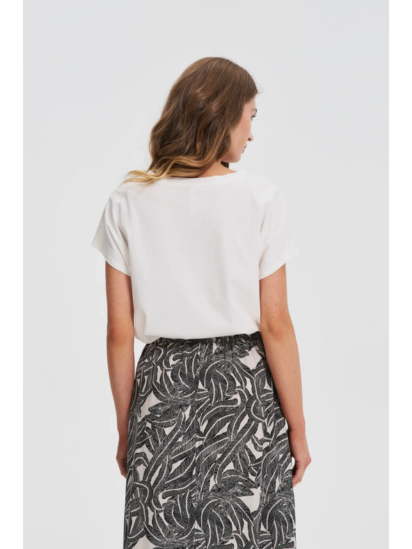 Moodo Weiße Bluse mit Zierknöpfen