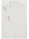 Moodo Weiße Bluse mit Zierknöpfen