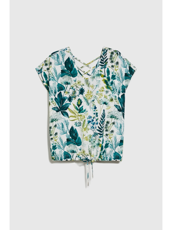 Moodo Geblümtes Top mit V-Ausschnitt