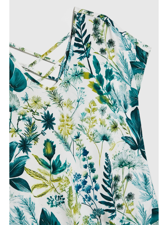 Moodo Geblümtes Top mit V-Ausschnitt