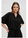 Moodo Schwarzes Damen-Top mit Bindung