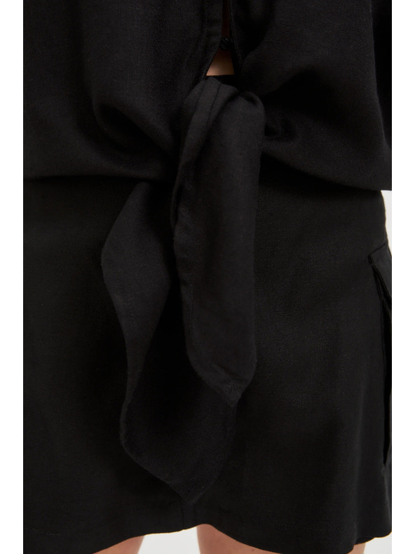 Moodo Schwarzes Damen-Top mit Bindung