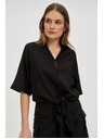 Moodo Schwarzes Damen-Top mit Bindung