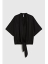 Moodo Schwarzes Damen-Top mit Bindung