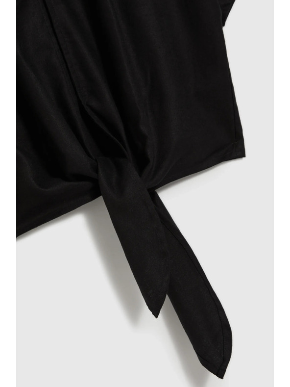 Moodo Schwarzes Damen-Top mit Bindung