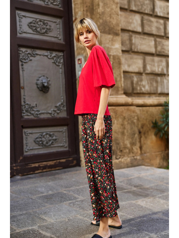 Moodo Rote Bluse mit weiten Ärmeln