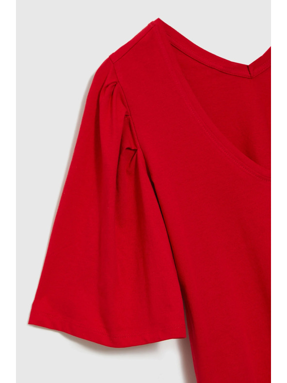 Moodo Rote Bluse mit weiten Ärmeln