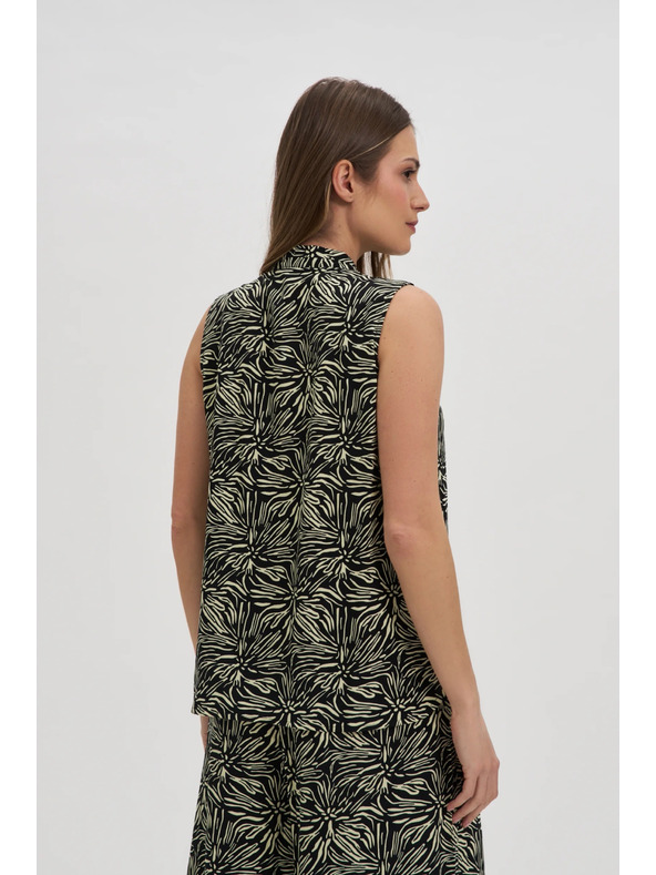 Moodo Schwarz-weiße ärmellose Bluse