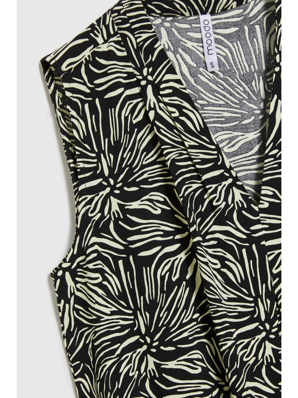 Moodo Schwarz-weiße ärmellose Bluse