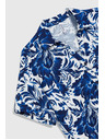 Moodo Blau-weiß gemusterte Bluse
