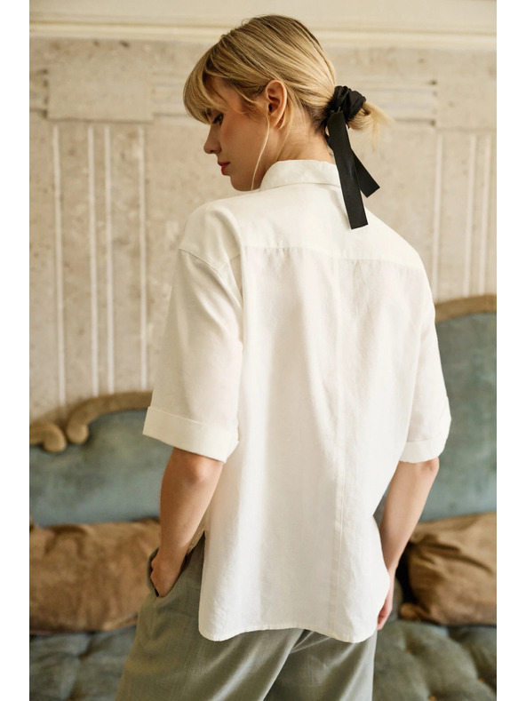 Moodo Weiße Kurzarm-Bluse