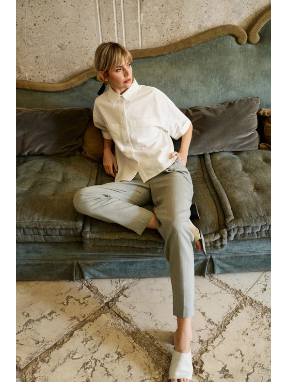 Moodo Weiße Kurzarm-Bluse