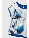 Moodo Weiße Damenbluse mit blauen Blumen