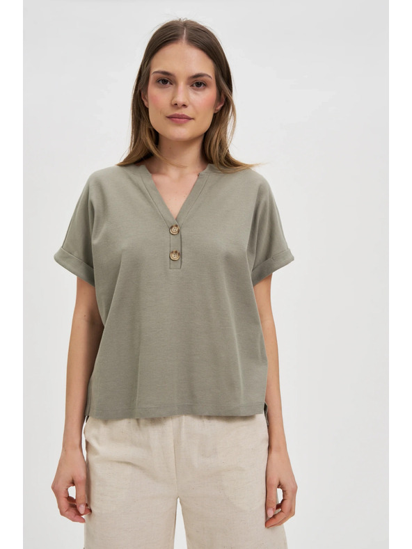Moodo Khaki lockeres Top