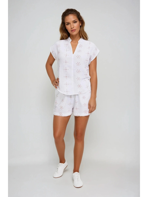 Moodo Weißes gemustertes Top