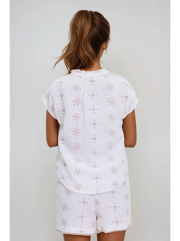 Moodo Weißes gemustertes Top