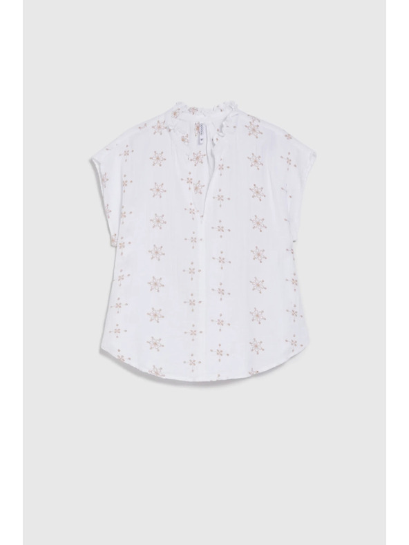 Moodo Weißes gemustertes Top