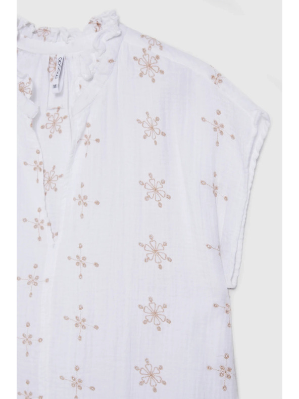 Moodo Weißes gemustertes Top