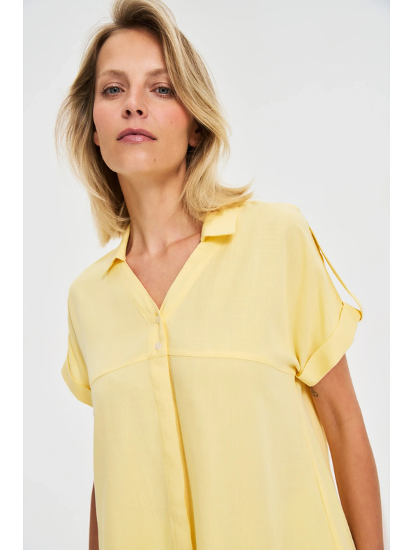 Moodo Buttergelbе Kurzarm-Bluse