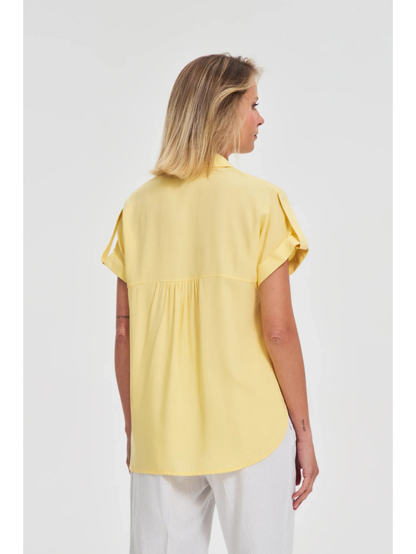 Moodo Buttergelbе Kurzarm-Bluse