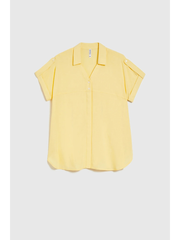 Moodo Buttergelbе Kurzarm-Bluse