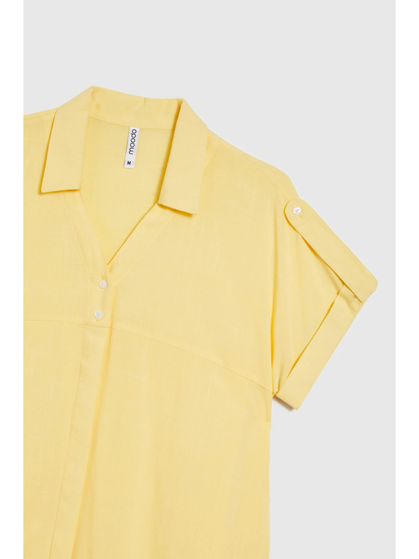 Moodo Buttergelbе Kurzarm-Bluse