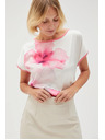 Moodo Weiße Damenbluse mit Blumen