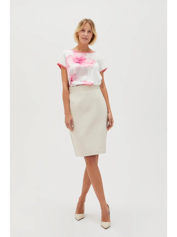 Moodo Weiße Damenbluse mit Blumen