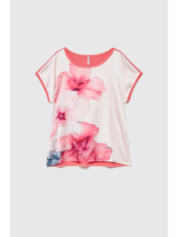 Moodo Weiße Damenbluse mit Blumen