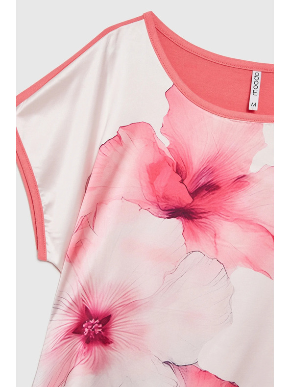 Moodo Weiße Damenbluse mit Blumen