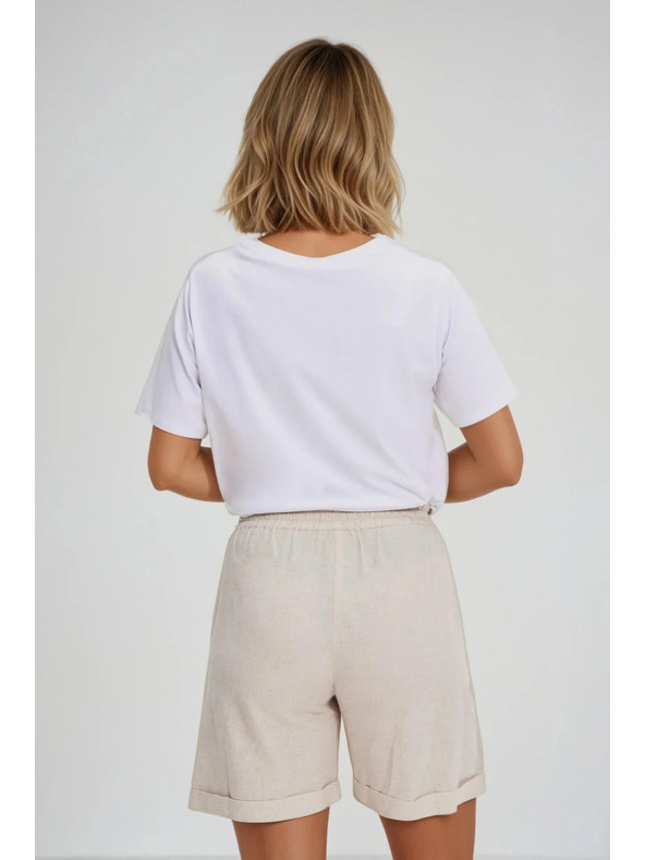 Moodo Weißes Top mit Madeira-Saum