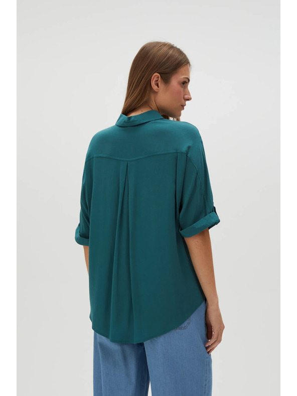 Moodo Grünes Hemd mit optionaler Ärmellänge