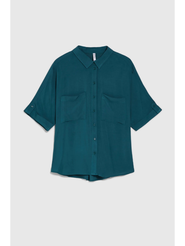 Moodo Grünes Hemd mit optionaler Ärmellänge