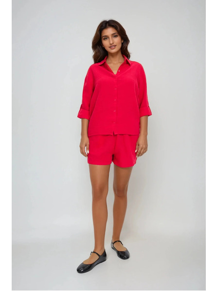 Moodo Rotes Damenhemd