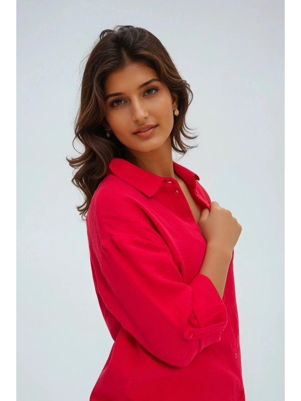 Moodo Rotes Damenhemd