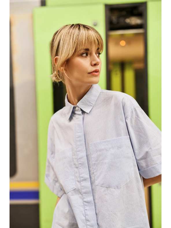 Moodo Hellblaues Damenhemd