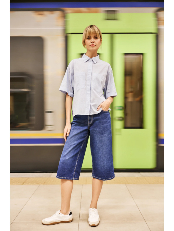 Moodo Hellblaues Damenhemd