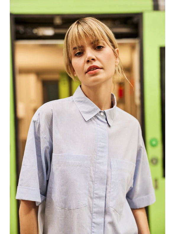 Moodo Hellblaues Damenhemd