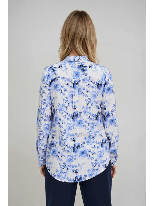 Moodo Hellblaues Blumenhemd Moodo