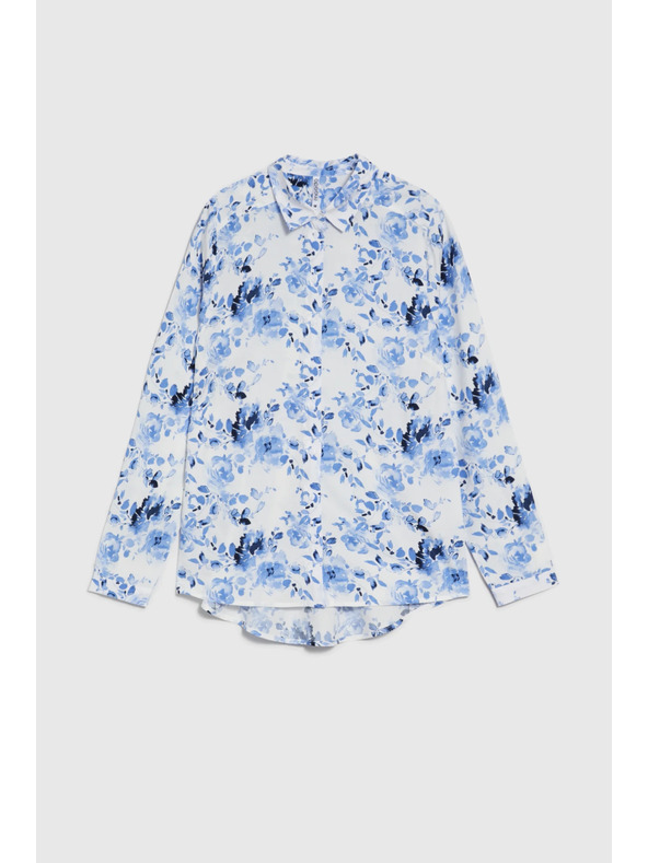 Moodo Hellblaues Blumenhemd Moodo
