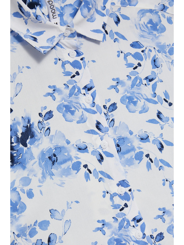 Moodo Hellblaues Blumenhemd Moodo