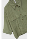Moodo Khaki lockeres Kurzarmhemd