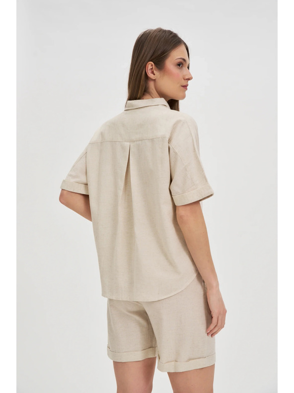 Moodo Beiges Leinenhemd