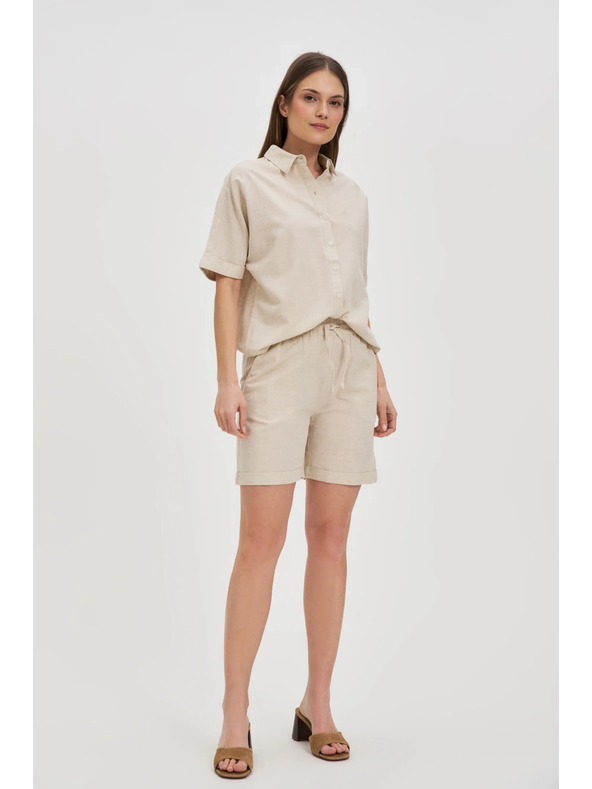 Moodo Beiges Leinenhemd
