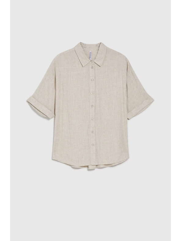 Moodo Beiges Leinenhemd