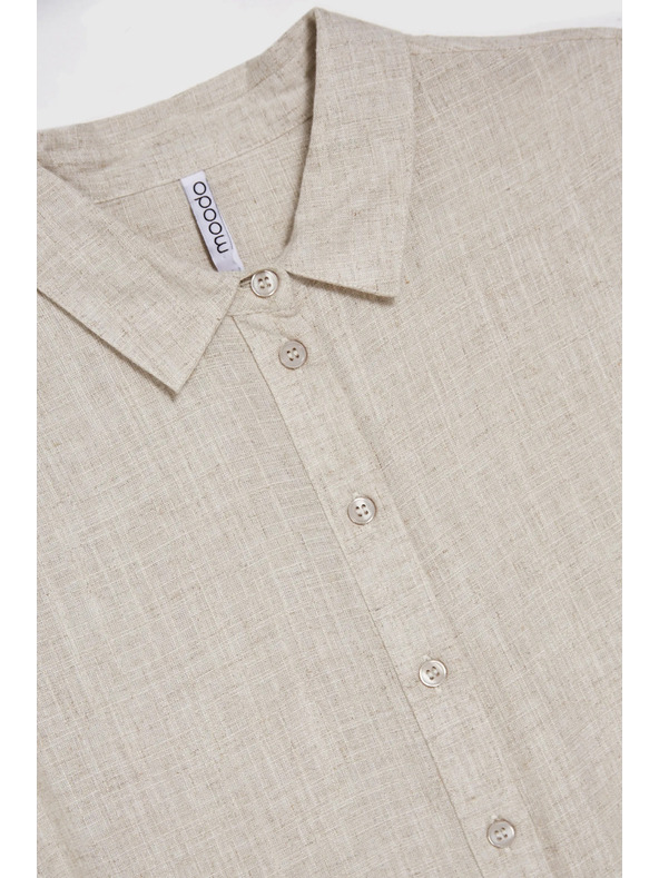 Moodo Beiges Leinenhemd